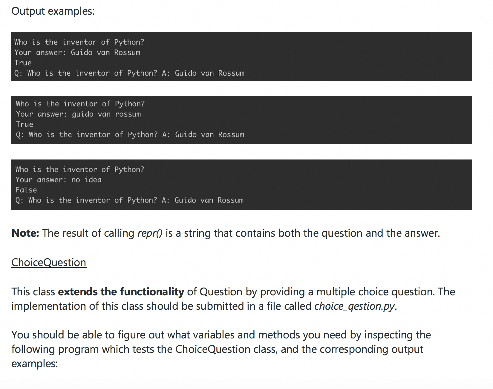 Solved In this project, you implement a prototype of an exam | Chegg.com