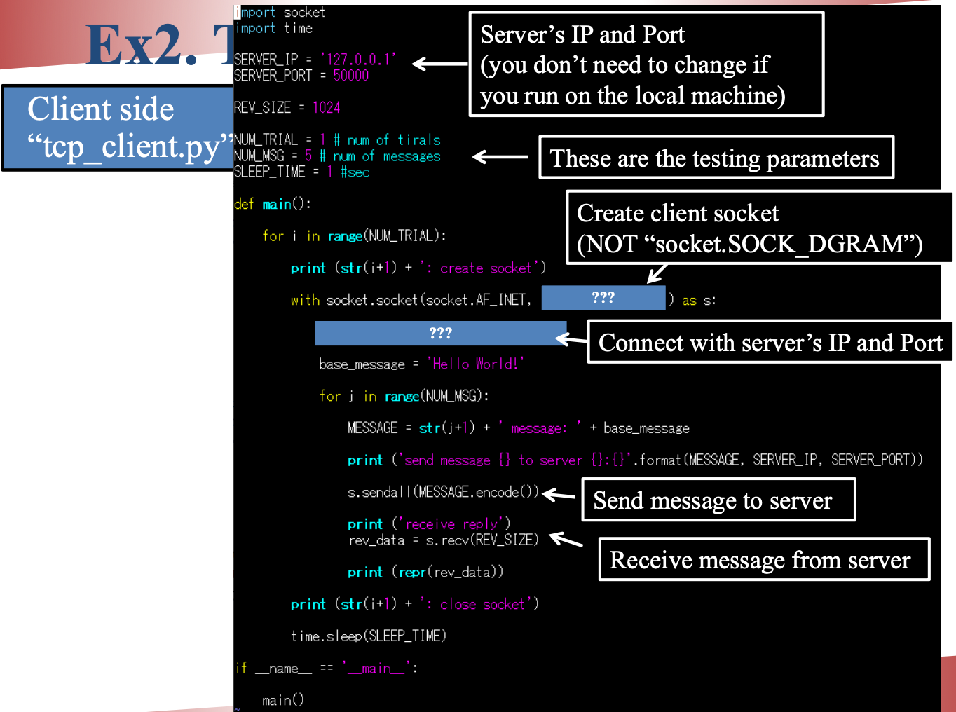 Solved → Write TCP client and server programs with | Chegg.com