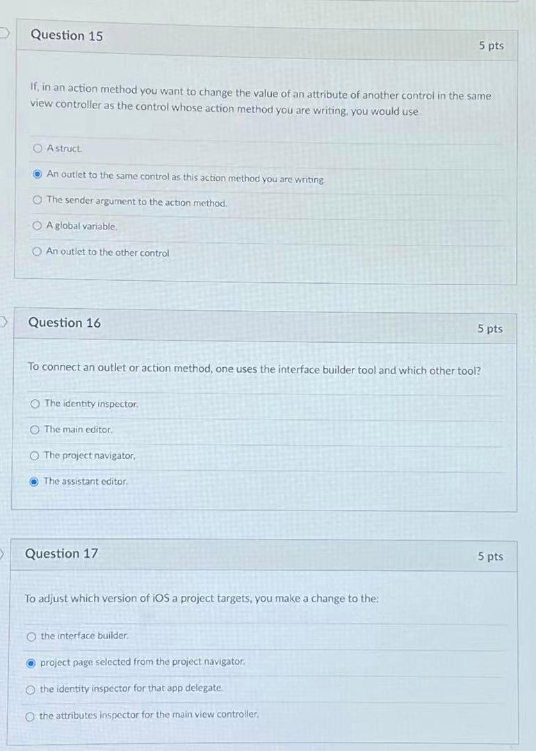 Solved Question 15 5 pts If in an action method you want to | Chegg.com