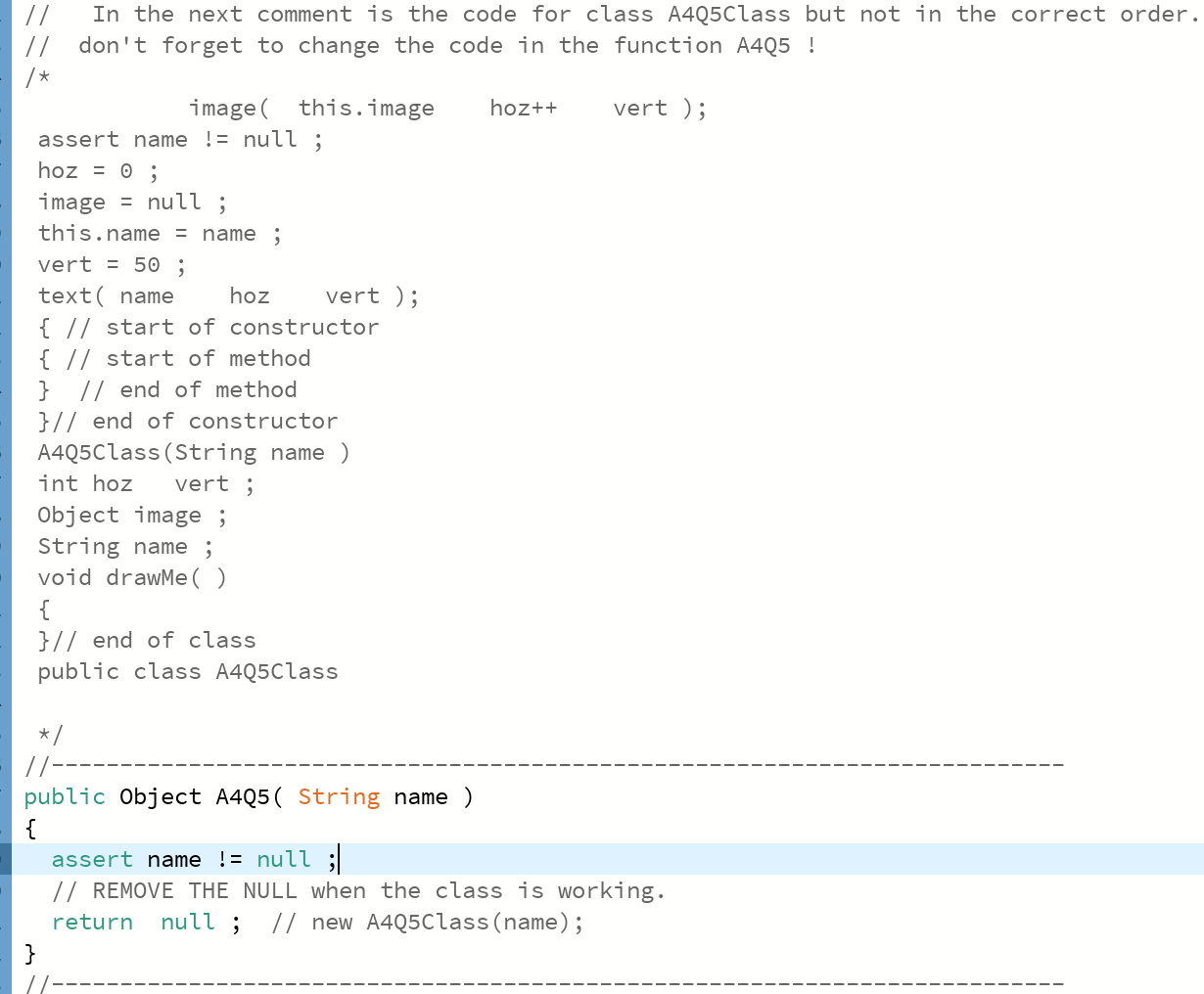 Solved The class A4Q5class has been written for you in a | Chegg.com