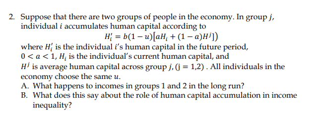 Solved Suppose That There Are Two Groups Of People In The | Chegg.com