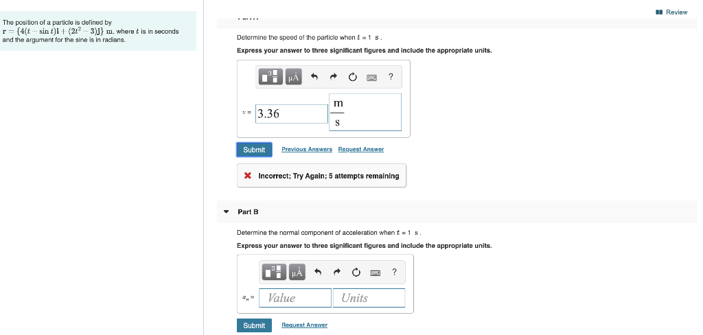 Solved The Position Of A Particle Is Defined By R 4 T Si Chegg Com