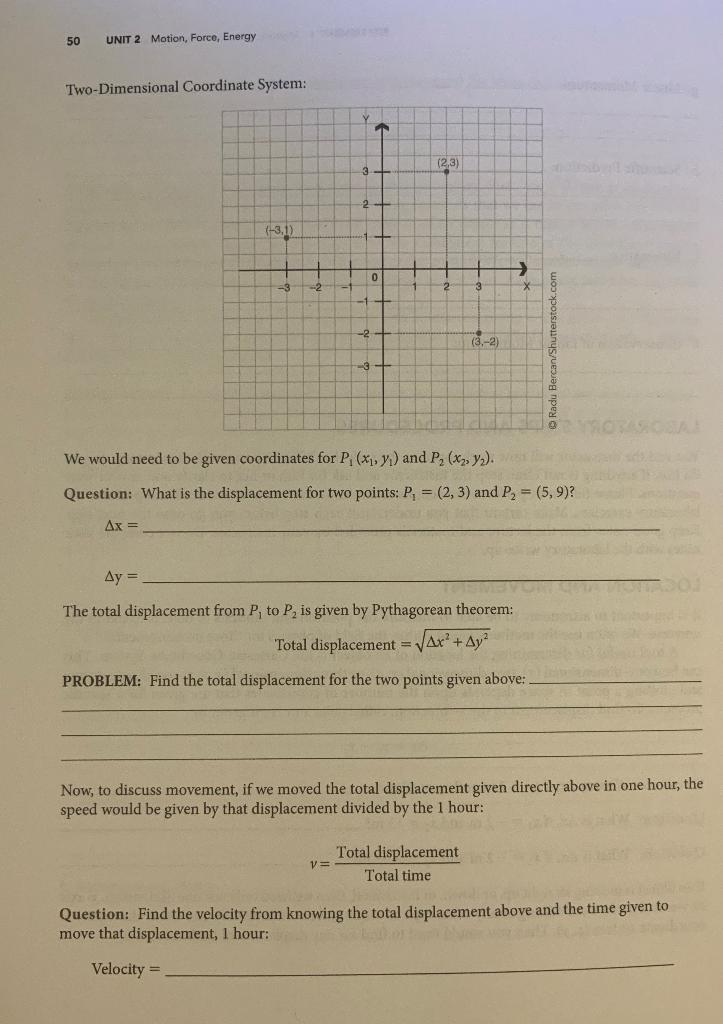 Solved 50 UNIT 2 Motion, Force, Energy Two-Dimensional | Chegg.com