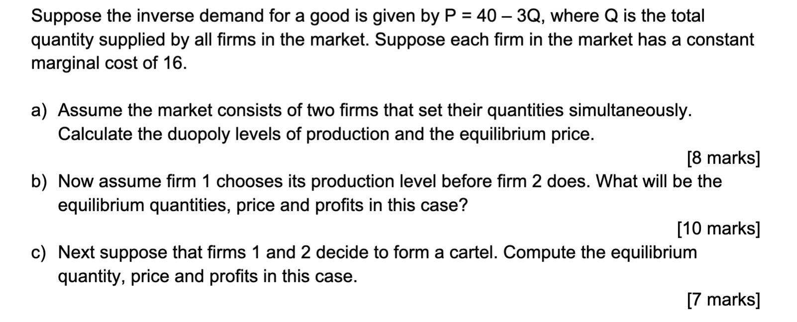 Solved Suppose The Inverse Demand For A Good Is Given By \\( | Chegg.com