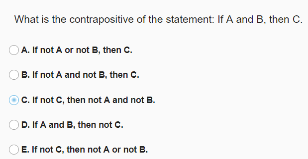 Solved What is the contrapositive of the statement: If A and | Chegg.com