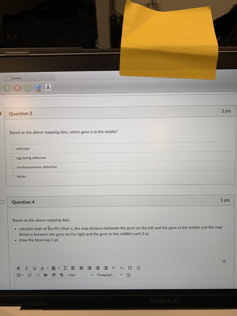 Solved Canvas 2 pts Question 1 For questions 1-4, use the | Chegg.com
