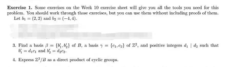 Exercise 1. Some exercises on the Week 10 exercise | Chegg.com