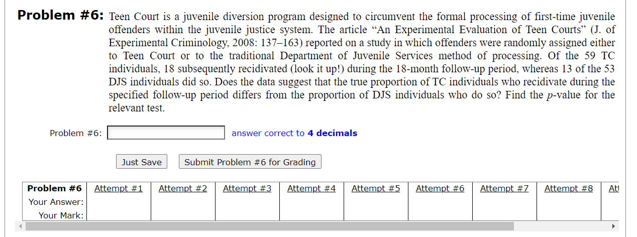 Solved Problem #6: Teen Court Is A Juvenile Diversion | Chegg.com
