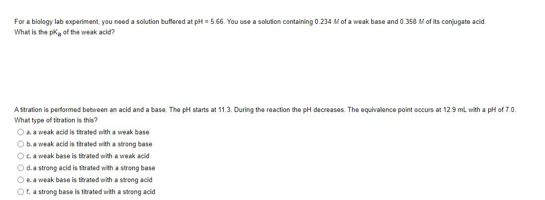 Solved For A Biology Lab Experiment, You Need A Solution | Chegg.com