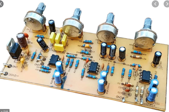 schematic for sound controller 12vdc 4558d treble | Chegg.com