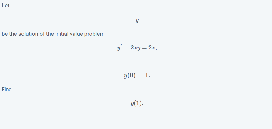Solved be the solution of the initial value problem | Chegg.com