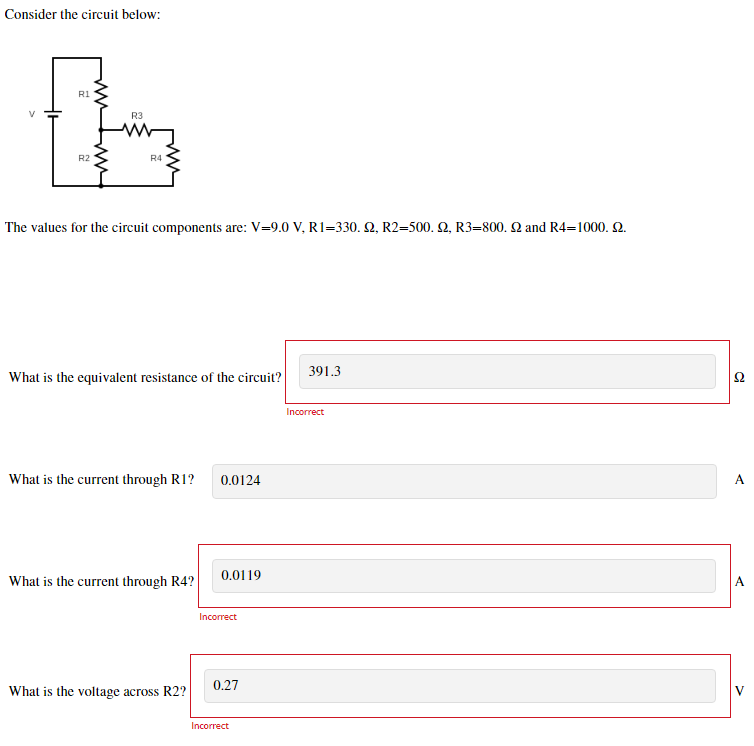 Solved Consider The Circuit Below: The Values For The | Chegg.com