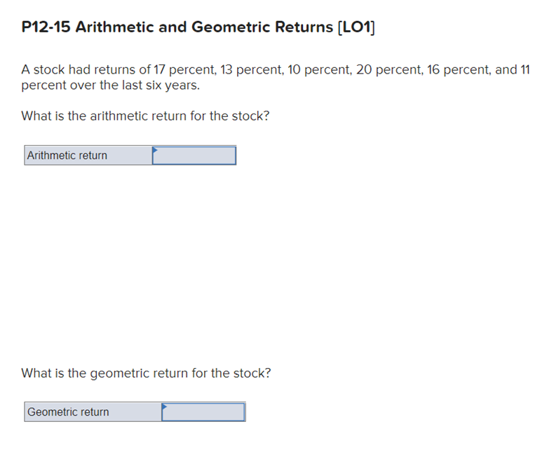 Solved A stock had returns of 17 percent, 13 percent, 10 | Chegg.com