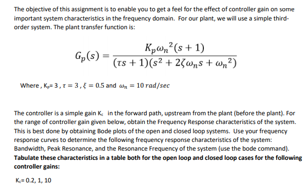 Solved Effect of PID Controller on Closed loop Response in | Chegg.com