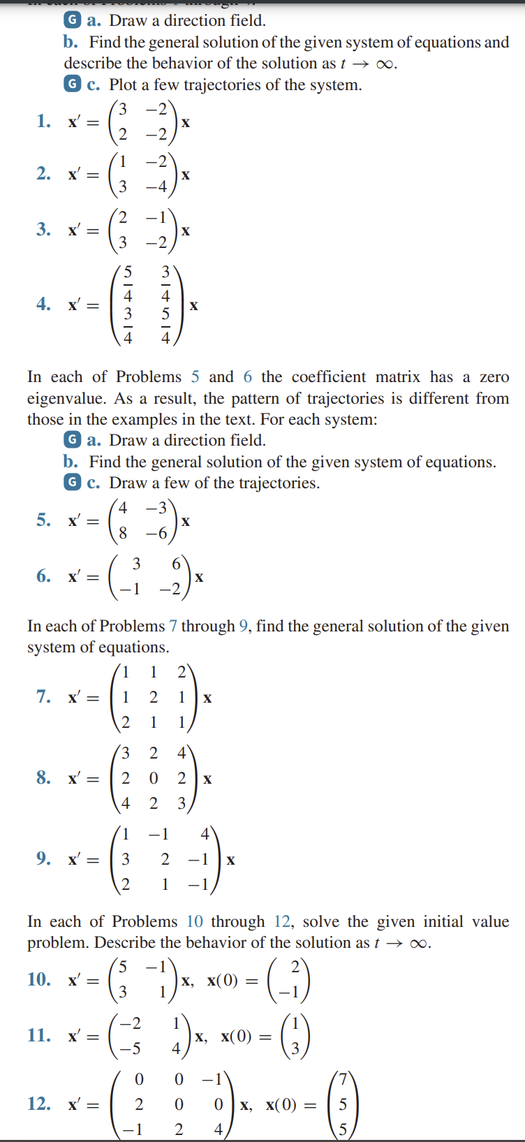 G A. Draw A Direction Field. B. Find The General | Chegg.com