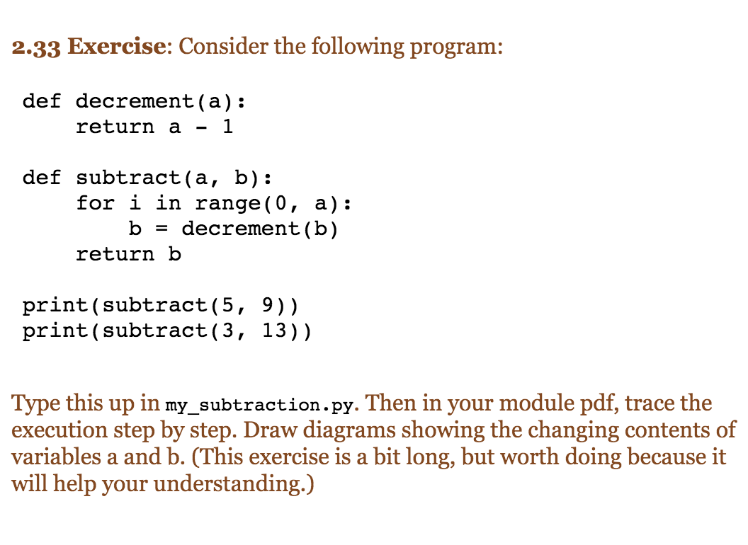 Solved 2.33 Exercise: Consider the following program: def | Chegg.com