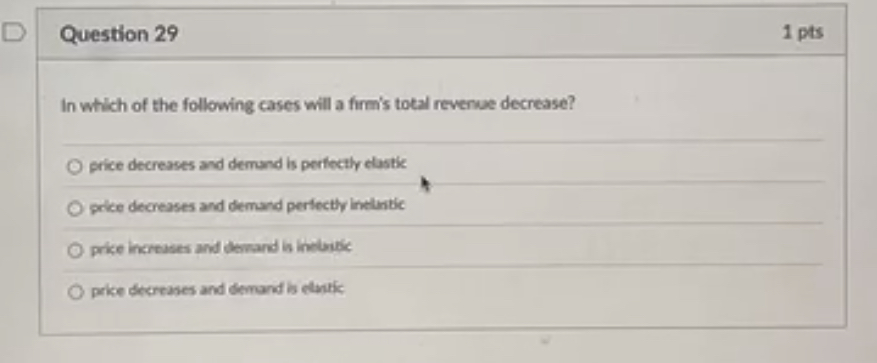 Solved In which of the following cases will a firm's total | Chegg.com