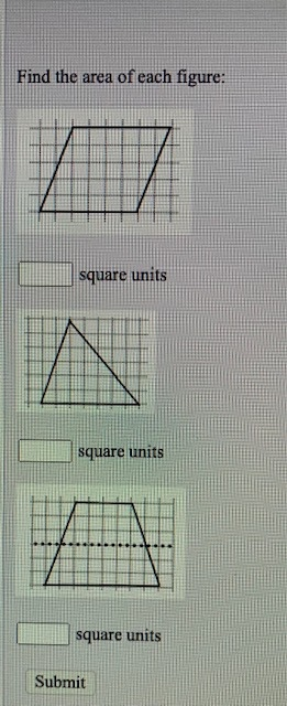 Solved Find the area of each figure: square units n square | Chegg.com
