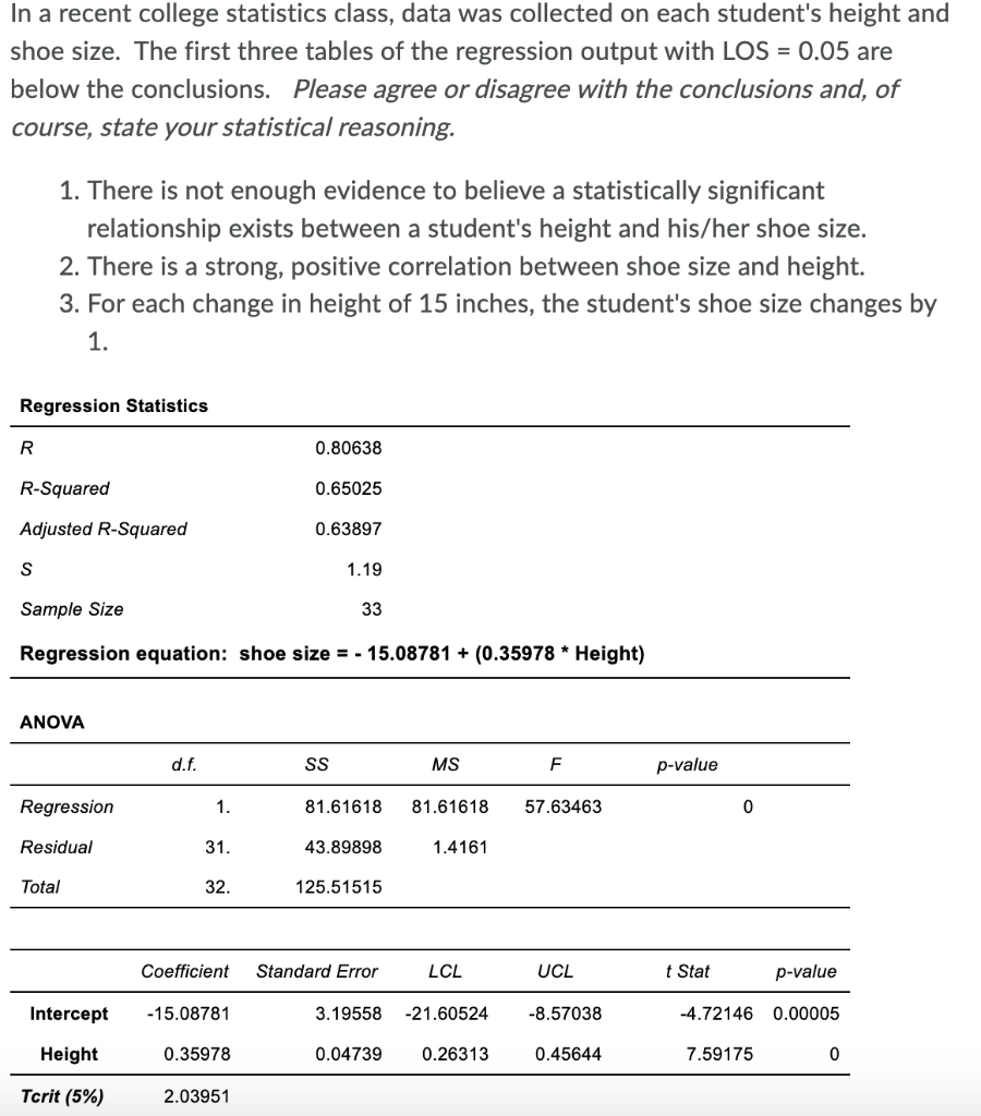 Solved In a recent college statistics class, data was | Chegg.com