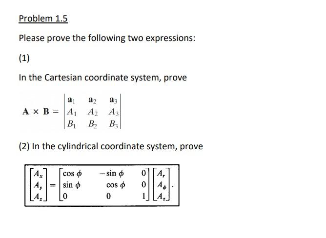 Solved Please prove the following two expressions: (1) In | Chegg.com