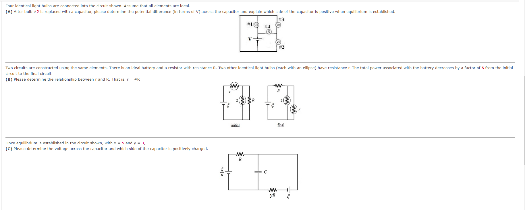 Solved Four Identical Light Bulbs Are Connected Into The | Chegg.com