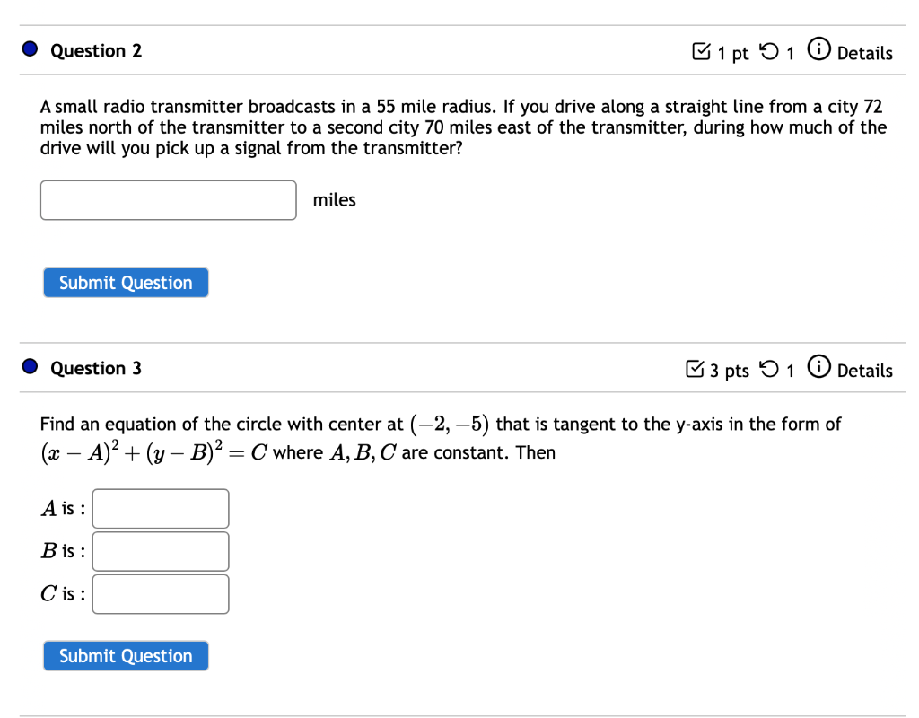 Solved A small radio transmitter broadcasts in a 55 mile