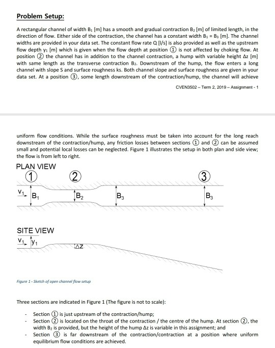 Solved Problem Setup: A rectangular channel of width B [m] | Chegg.com