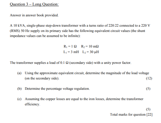 Solved Question 3 - Long Question: Answer in answer book | Chegg.com