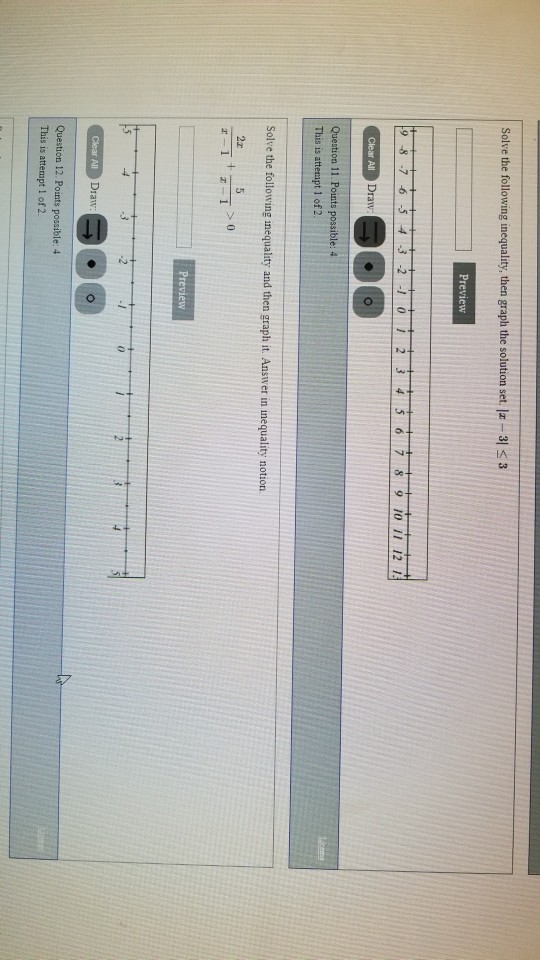 Solved 3 Solve the following inequality, then graph the | Chegg.com