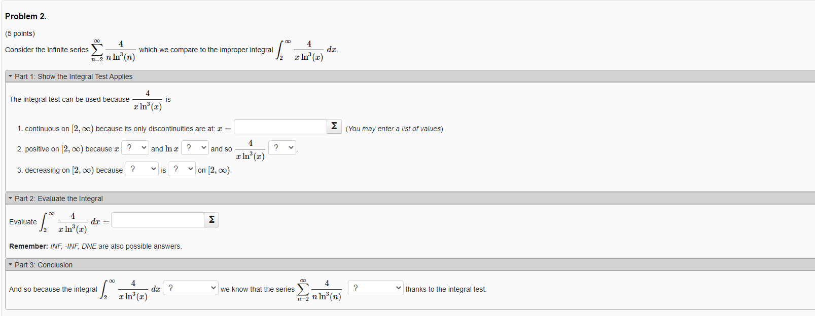 Solved Problem 2. (5 points) 4 4 Consider the infinite | Chegg.com
