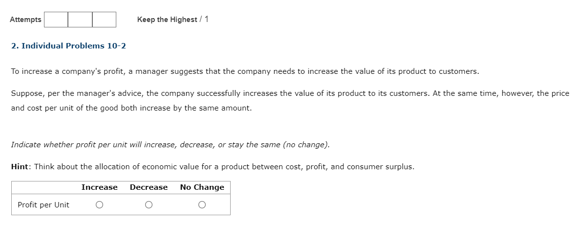 Solved 2. Individual Problems 10-2 To increase a company's | Chegg.com