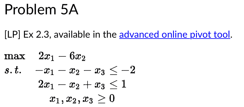 Solved Instructions: Solve the following linear programming | Chegg.com