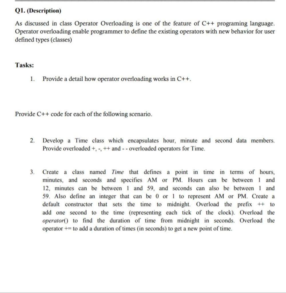 Solved Q1. (Description) As discussed in class Operator | Chegg.com