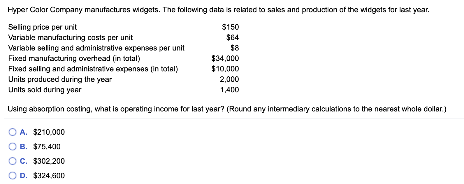 Solved Widget Inc. manufactures widgets. The company has the