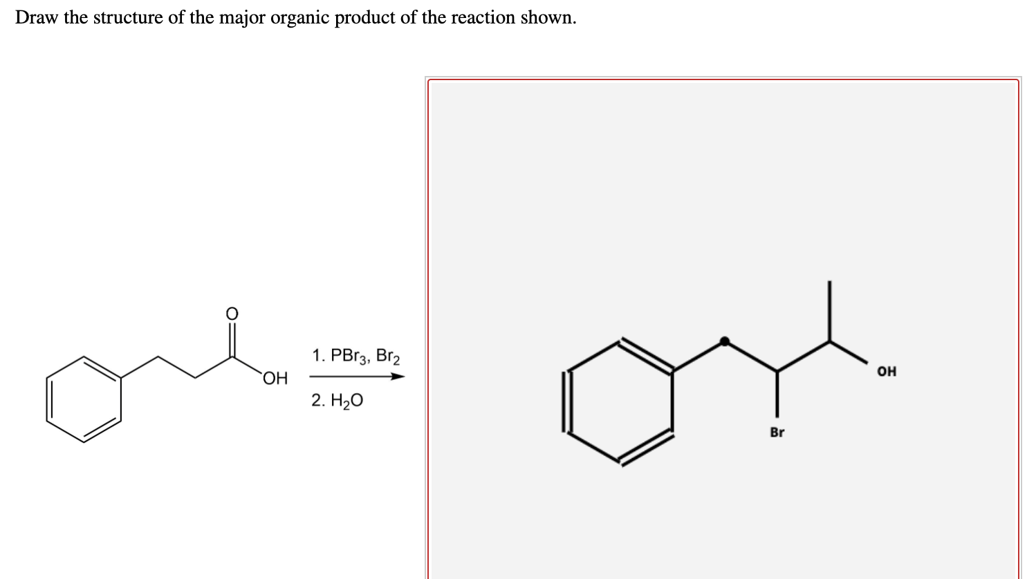 Solved Draw the structure of the major organic product of