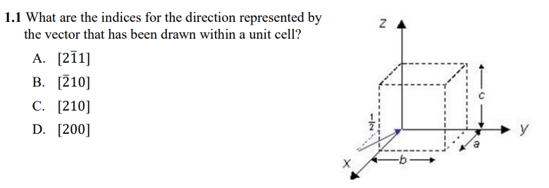 Solved 1.1 What are the indices for the direction | Chegg.com