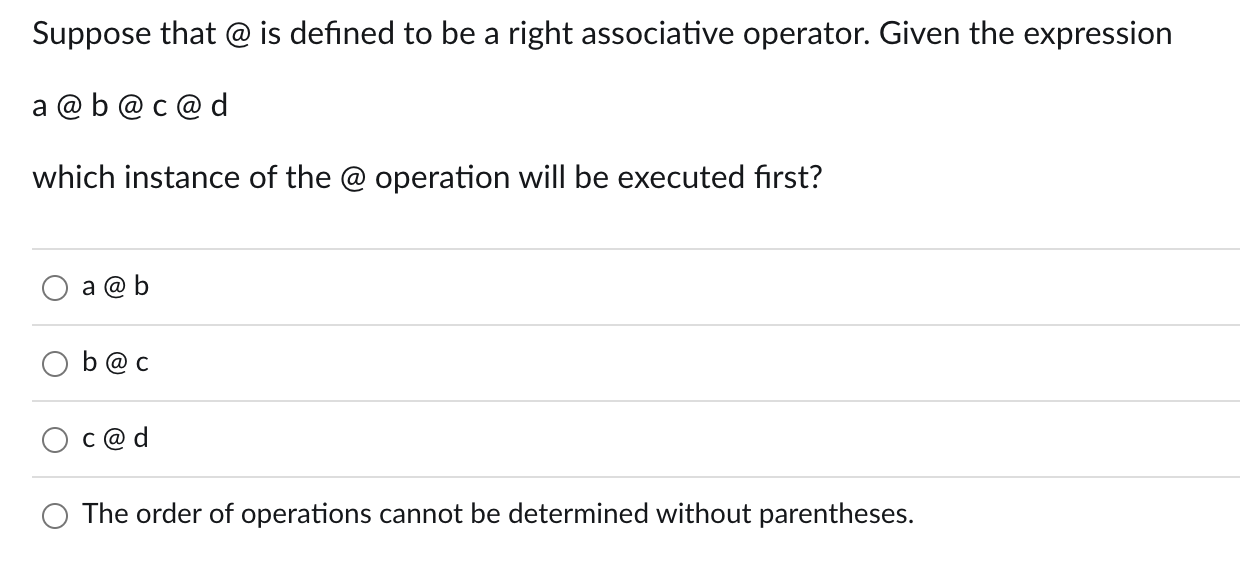 Right Associative