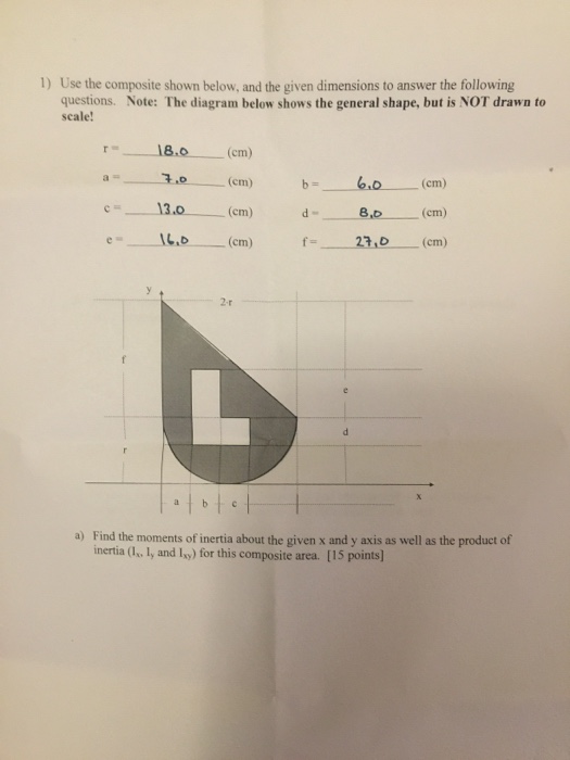 Solved 1) Use the composite shown below, and the given | Chegg.com