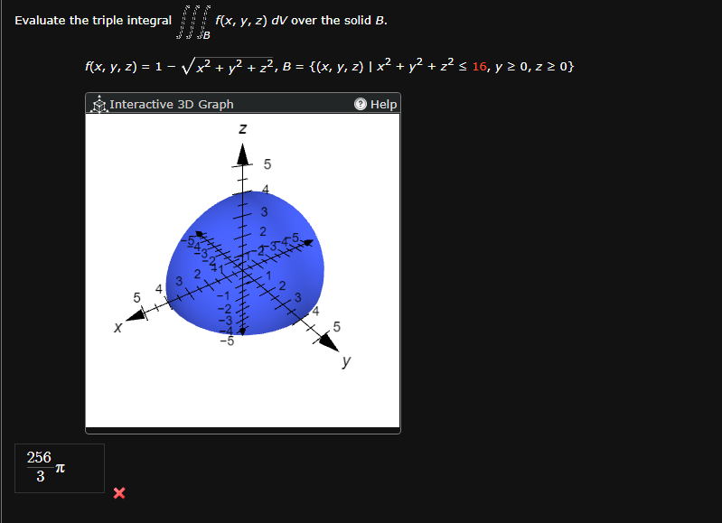 Evaluate the triple integral \( f(x, y, z) d V \) over the solid \( B \). \[ f(x, y, z)=1-\sqrt{x^{2}+y^{2}+z^{2}}, B=\left\{