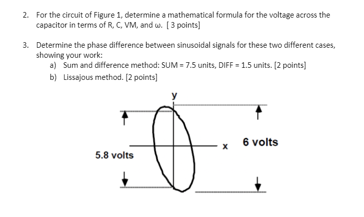 Solved i(t) R w с VM.cos(ot) volts Figure 1 2. For the | Chegg.com