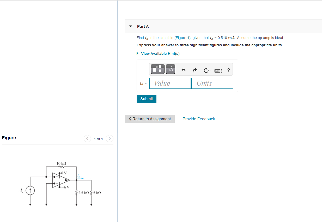 Solved Part A Find i, in the circuit in (Figure 1), given | Chegg.com