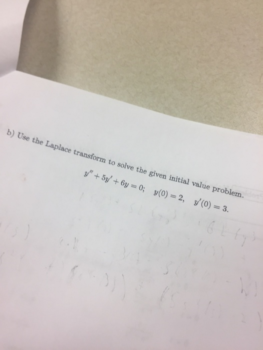 Solved B) Use The Laplace Transform To Solve The Given | Chegg.com