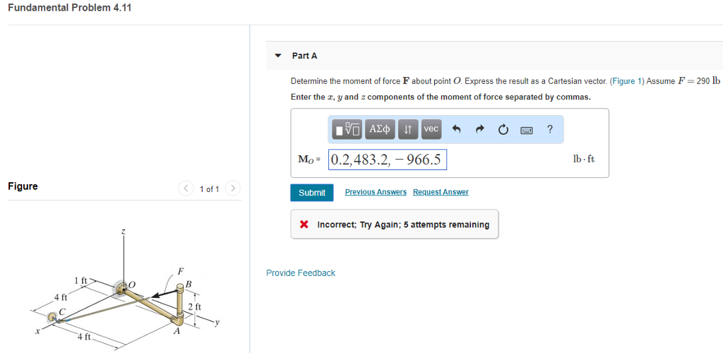 Solved Fundamental Problem 4.11 Part A Determine the moment | Chegg.com