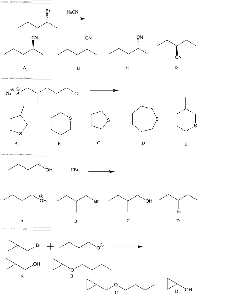 Solved Br NaCN CN CN CN CN A B D Na S B D E OH HBr OH2 Br ОН | Chegg.com