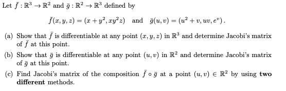 Solved Let F R R2 And 9 R2 R Defined By F T Y Z Chegg Com