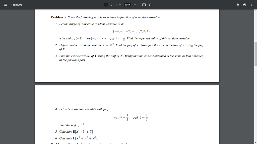 Solved = 11822203 1/3 135% + Problem 3. Solve the following | Chegg.com