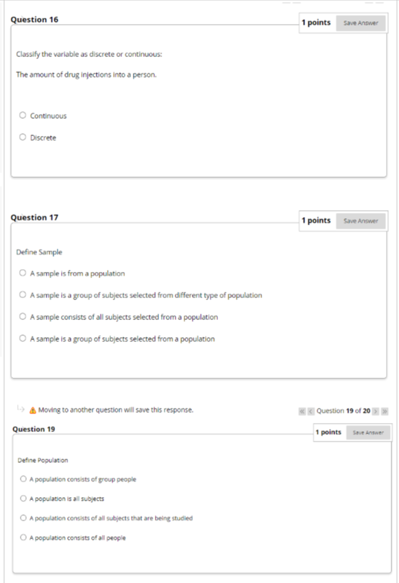 Solved Question 16 1 points Save Answer Classify the | Chegg.com