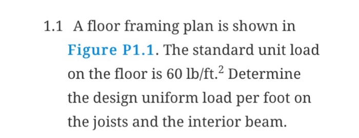 Solved 1.1 A floor framing plan is shown in Figure P1.1. The | Chegg.com