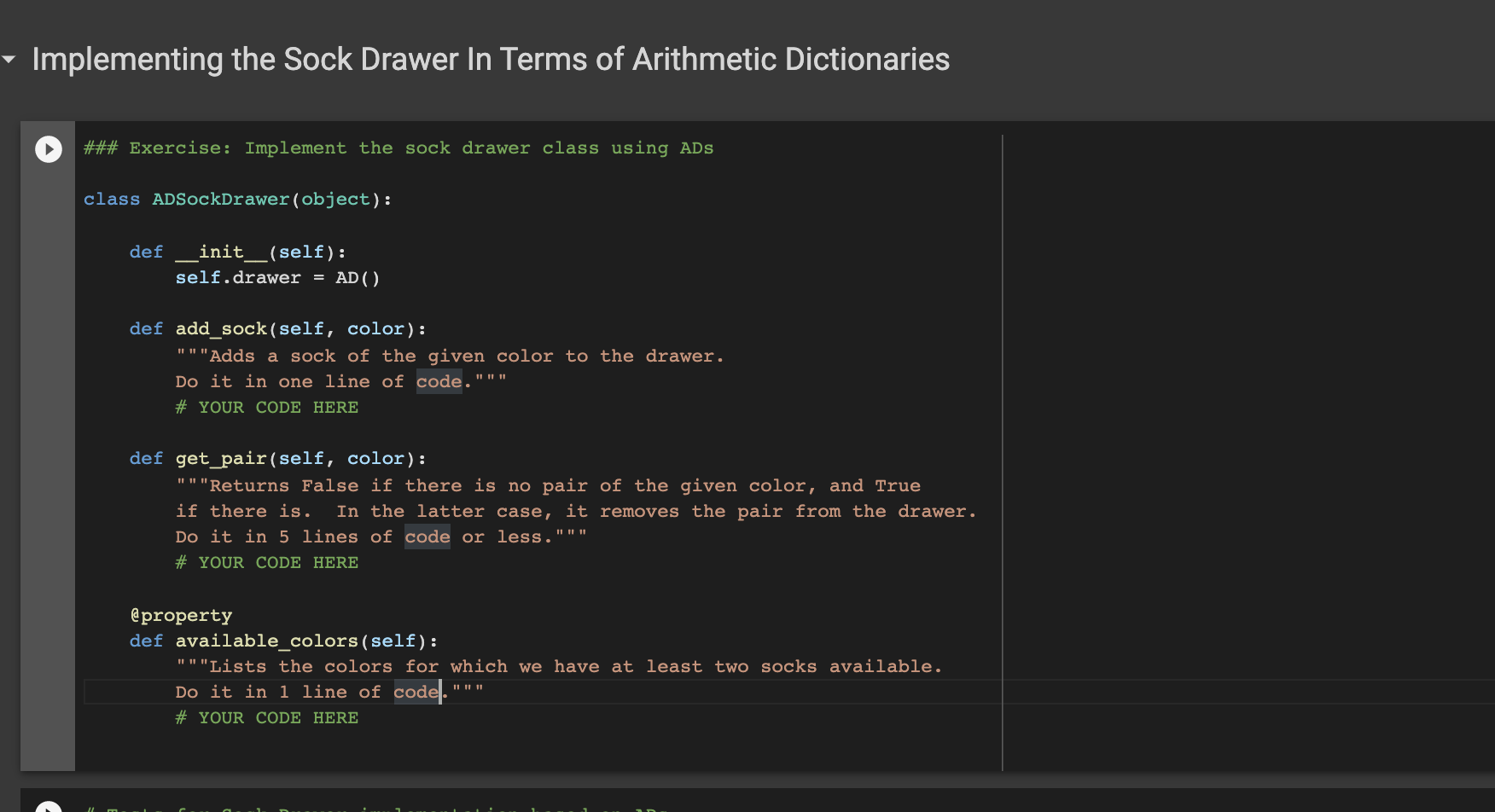 Solved ANSWER IN PYTHON. Fill in area where it says YOUR | Chegg.com