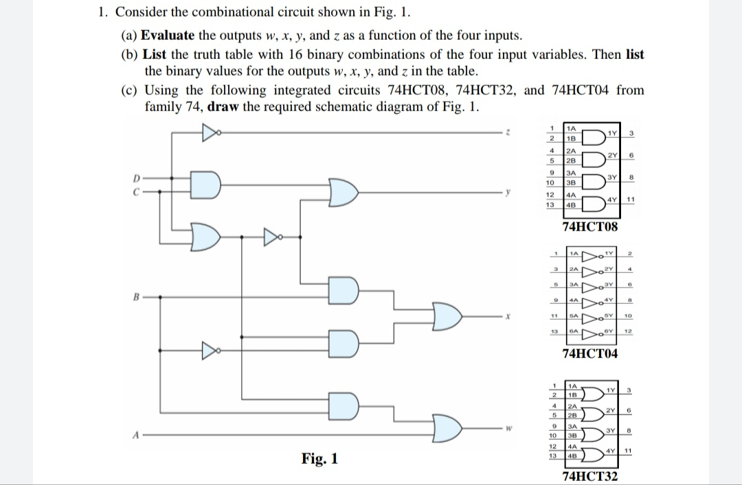 Solved 1. Consider The Combinational Circuit Shown In Fig. | Chegg.com